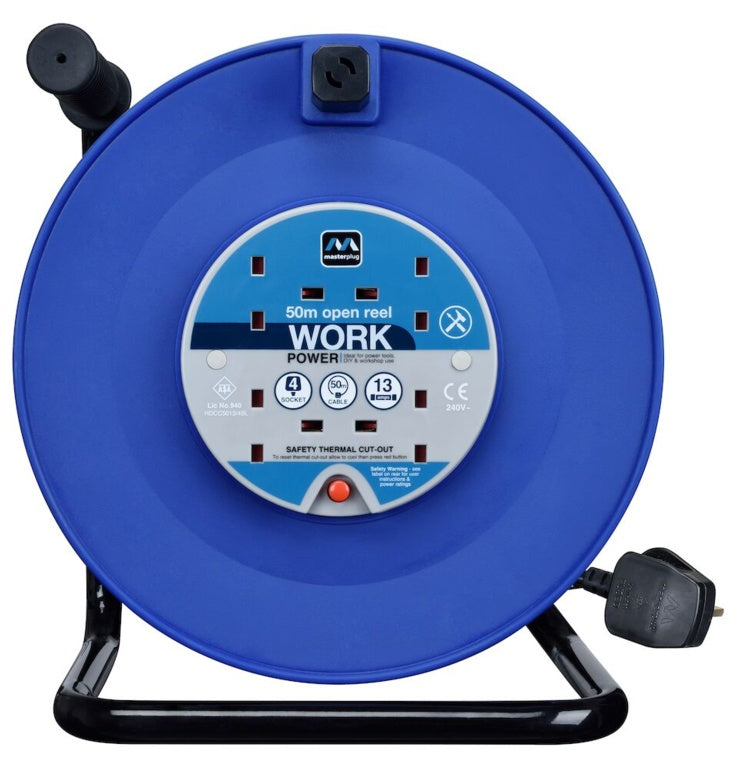 Masterplug Open Cable Reel 4 Gang