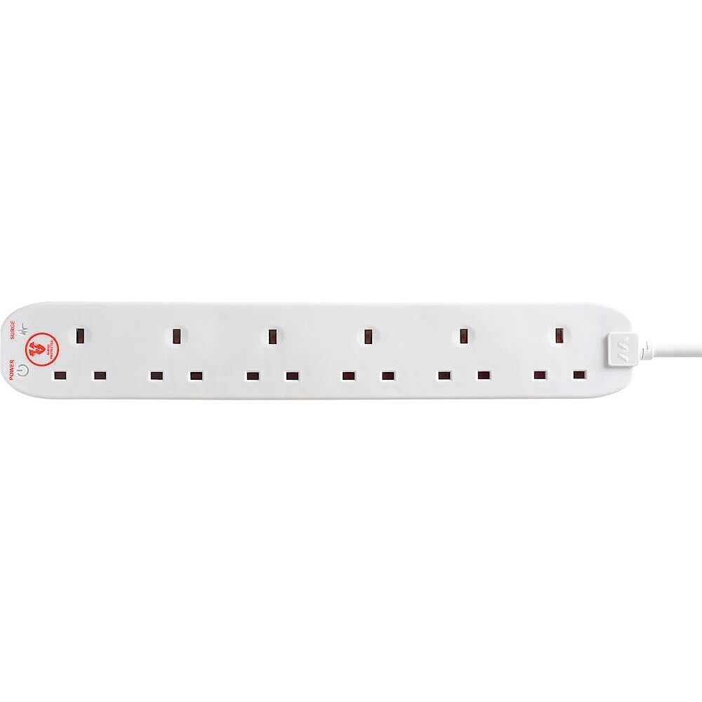 Masterplug Surge Protected Extension Lead 6 Gang 2m