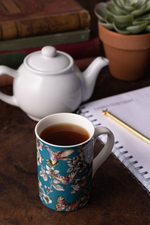 Price & Kensington Hummingbird Floral Teal Mug