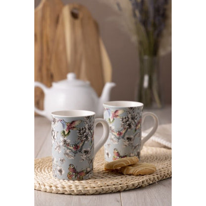 Price & Kensington Hummingbird Floral Mug Duckegg Blue 300ml