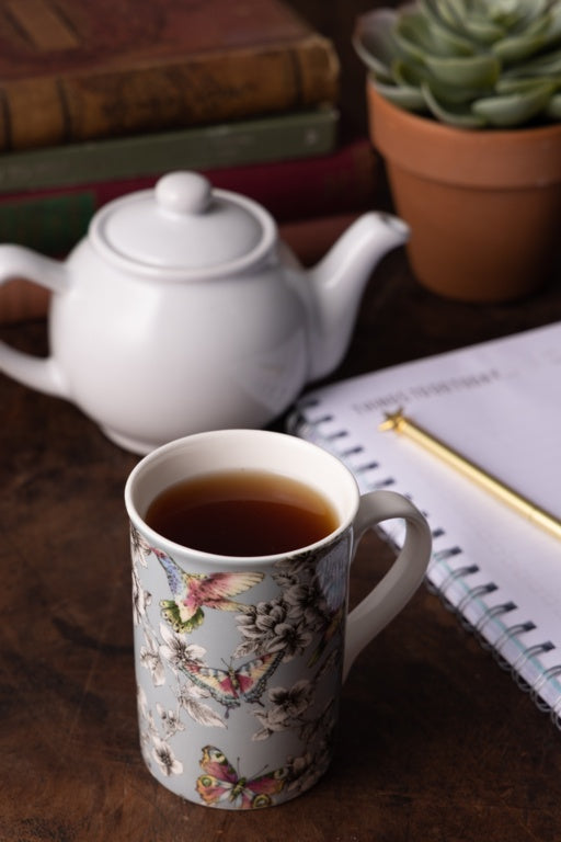 Price & Kensington Hummingbird Floral Mug Duckegg Blue 300ml