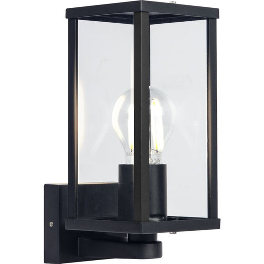 Luceco External Wall Glass Lantern Black