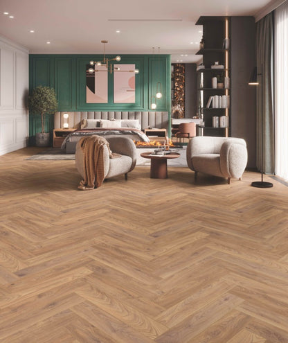 Kronospan Herringbone Firebrand Oak Laminate Flooring 0.87m2