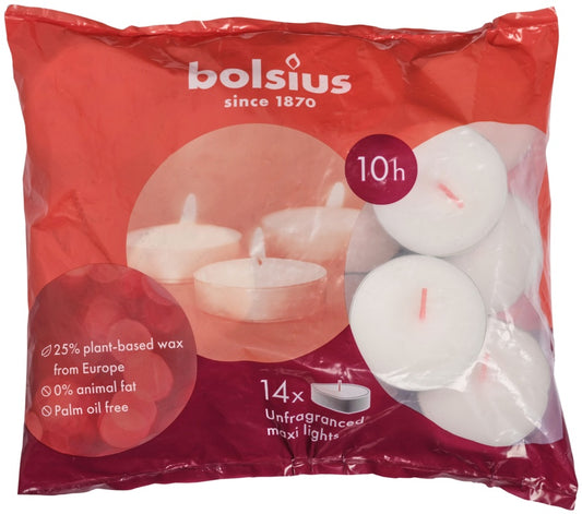 Bolsius Maxi Tea Light White