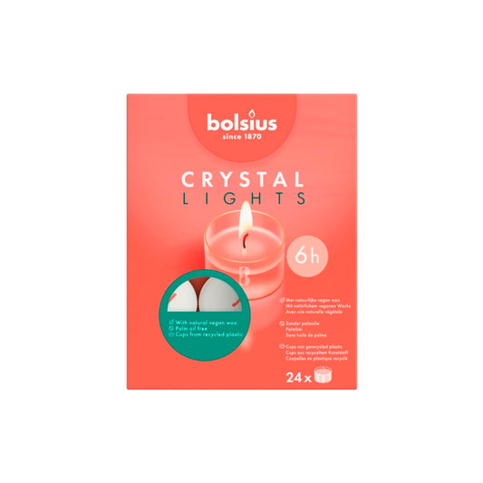 Vela de té Bolsius Clear Cup blanca