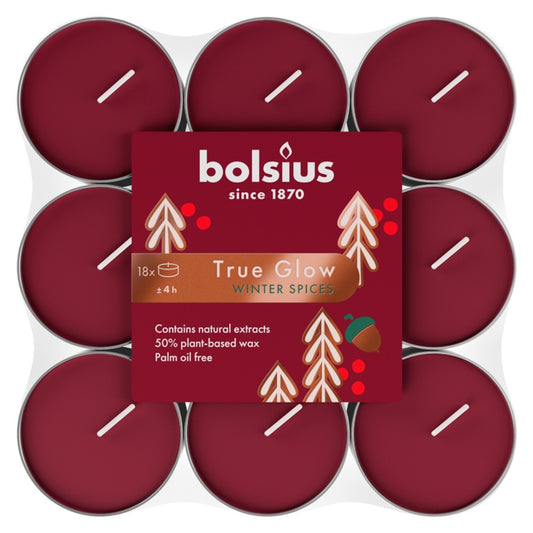 Bolsius True Glow Fragrance Tealight Winterspice / Red