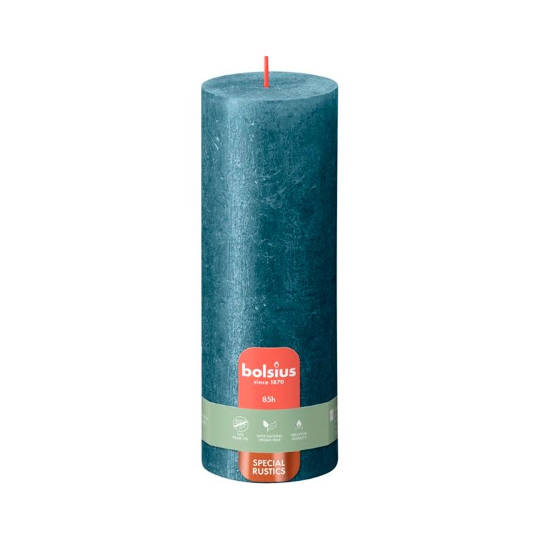 Bolsius Rustic Pillar Candle Shimmer Blue