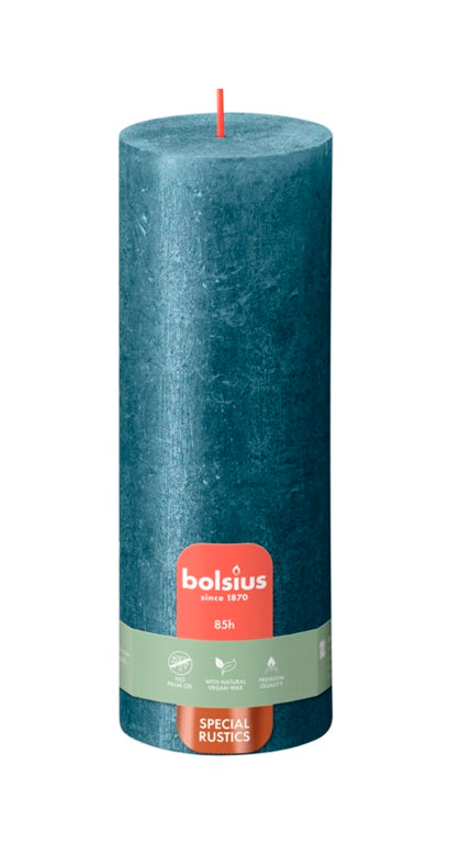 Bolsius Rustic Pillar Candle Shimmer Blue