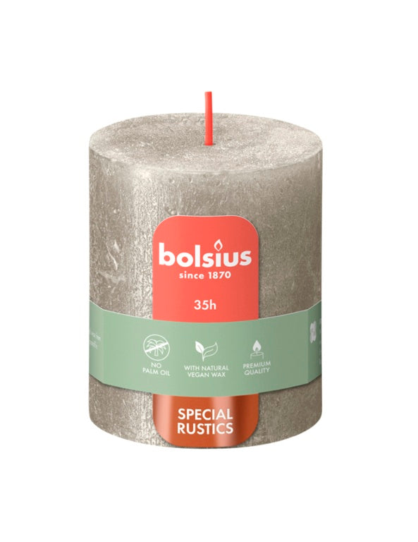 Bolsius Rustic Pillar Candle Shimmer Champagne