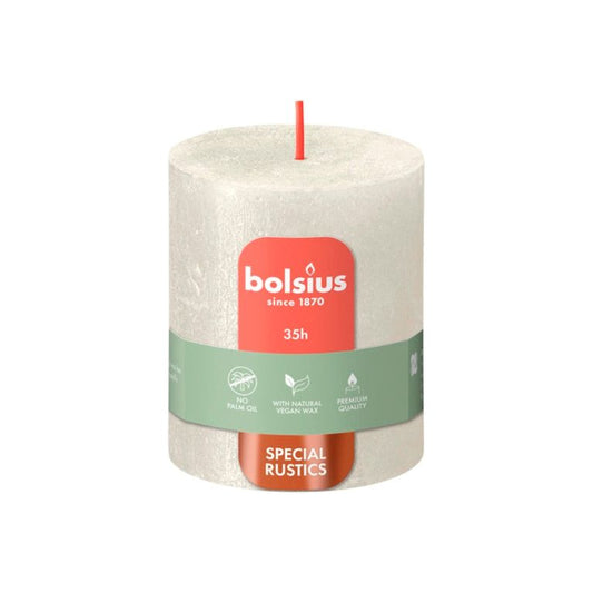Bolsius Rustic Pillar Candle Shimmer Ivory