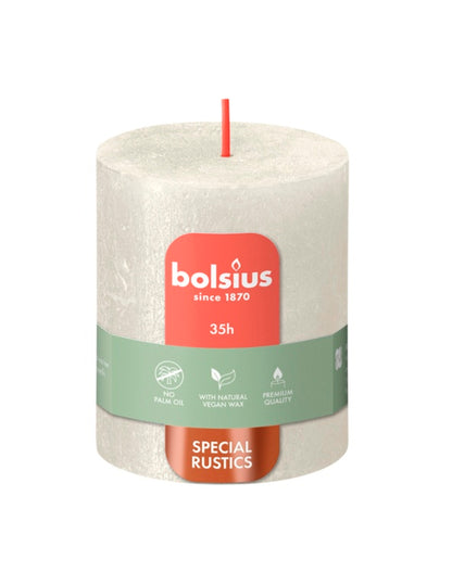 Bolsius Rustic Pillar Candle Shimmer Ivory