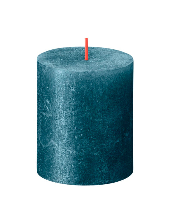 Bolsius Rustic Pillar Candle Shimmer Blue