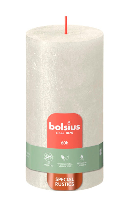 Bolsius Rustic Pillar Candle Shimmer Ivory