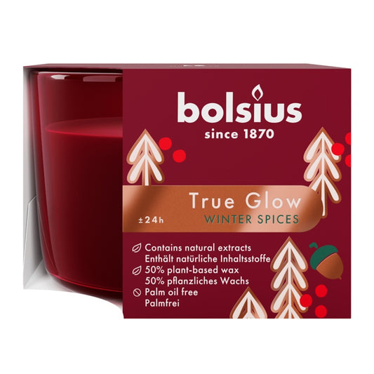 Bolsius True Glow Fragancia Winterspice / Rojo