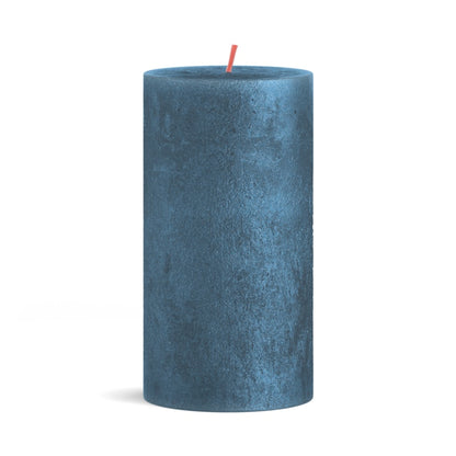 Bolsius Rustic Pillar Candle Shimmer Blue