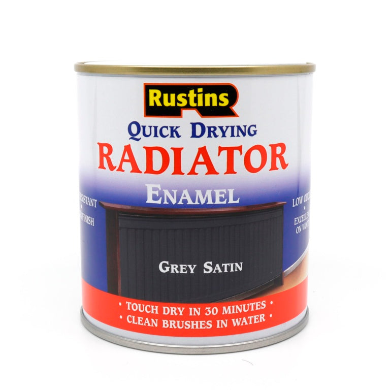 Rustins Quick Dry Radiator Paint Grey Satin