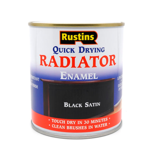 Rustins Pintura para radiadores de secado rápido negro satinado