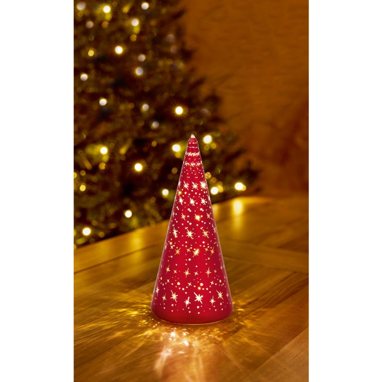 Premier Lit Red Glass Christmas Tree