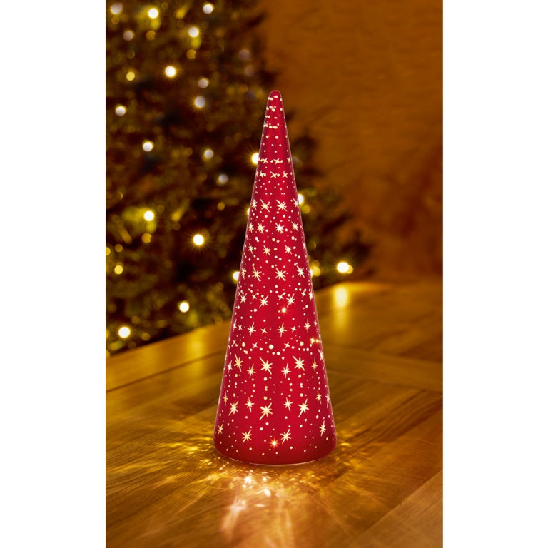 Premier Lit Red Glass Christmas Tree