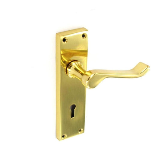 Securit Scroll Brass Lock Handles (Pair)