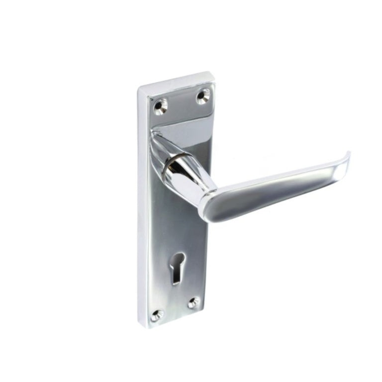 Securit Chrome Flat Lock Handles (Pair)