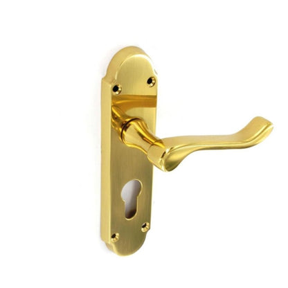 Securit Richmond Brass Euro Lock Handles (Pair)