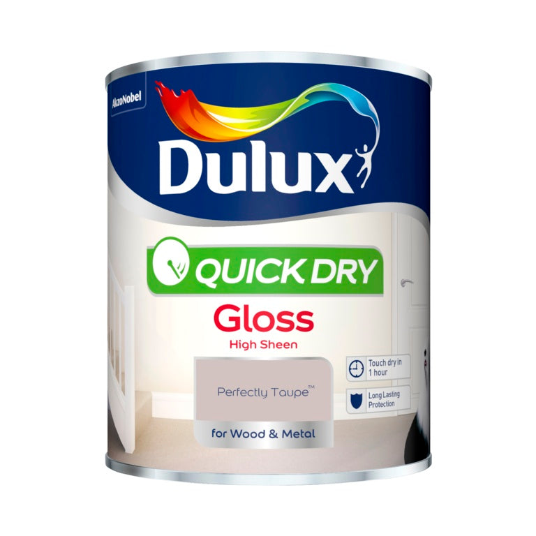 Dulux Quick Dry Gloss 750ml Perfectly Taupe