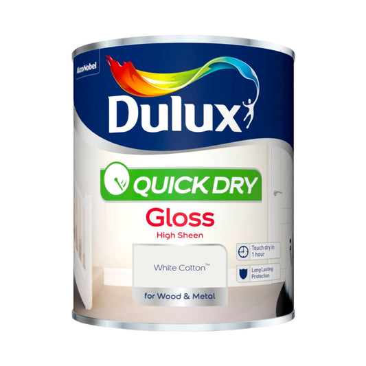 Dulux Quick Dry Gloss 750ml White Cotton