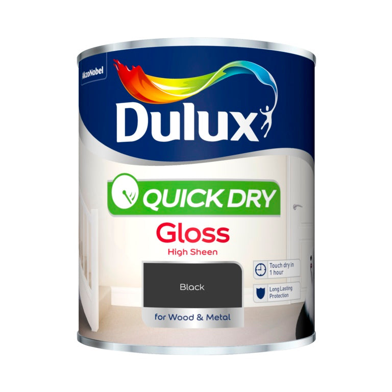Dulux Quick Dry Gloss 750ml Black