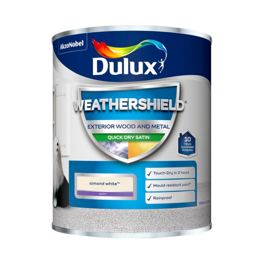 Dulux Weathershield Quick Dry Satin 750ml Almond White