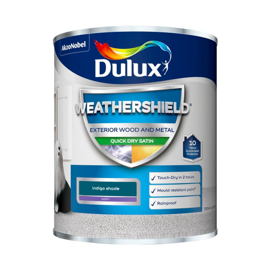 Dulux Weathershield Quick Dry Satin 750ml Indigo Shade