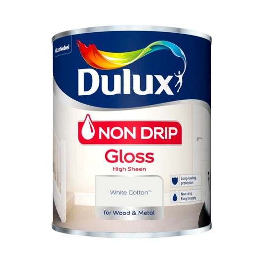 Dulux Non Drip Gloss 750ml White Cotton