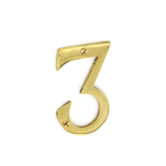 Securit Brass Numeral No.3