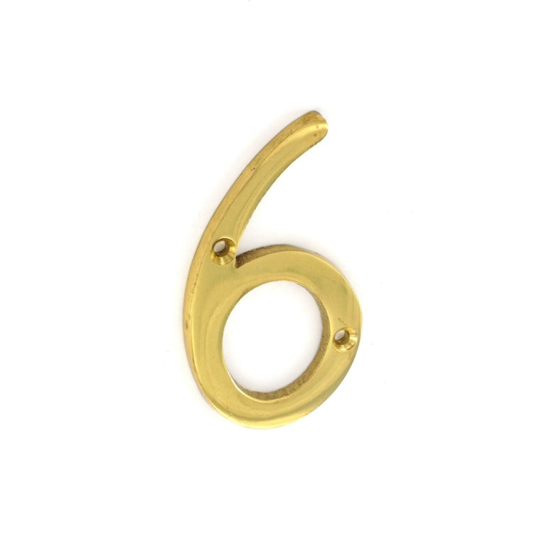 Securit Brass Numeral No.6