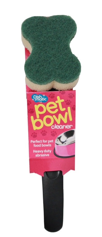 Dishmatic Pet Bowl Cleaner with Handle & Sponge