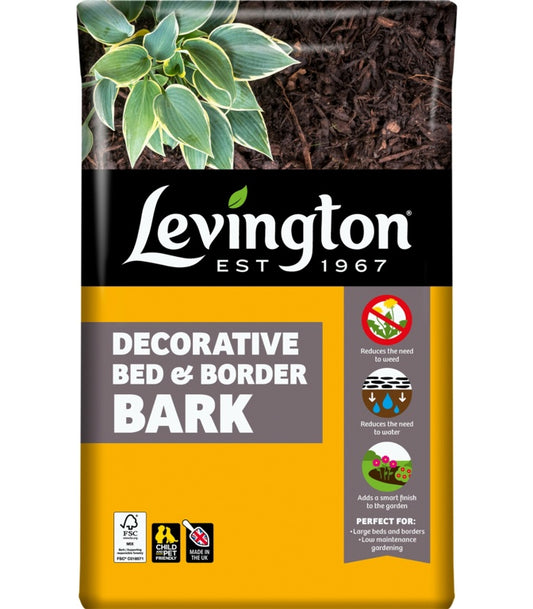 Levington decorativo cama y borde corteza 75L