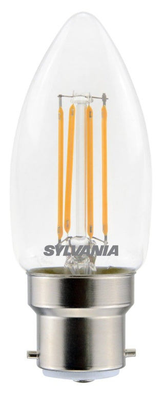 Sylvania Retro Candle Lamp Clear 470 Lumen B22