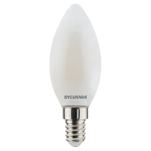 Sylvania LED Retro Candle Lamp Satin 470 Lumen E14 SES