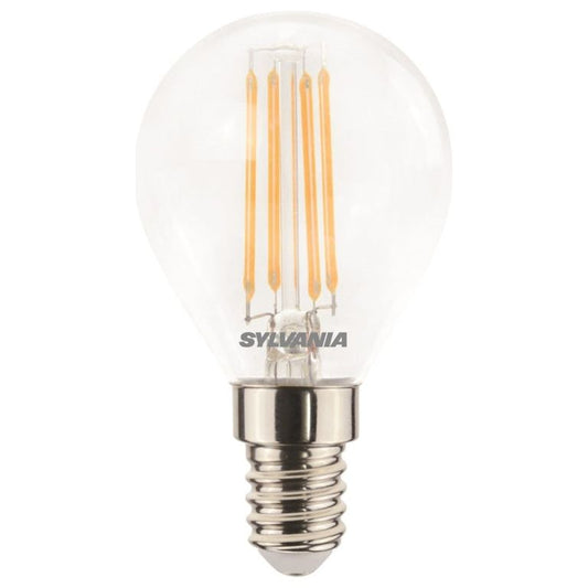 Sylvania LED Retro Ball Lamp Clear 470 Lumen E14 SES