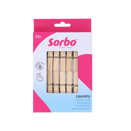 Sorbo Wooden Pegs Pack 36