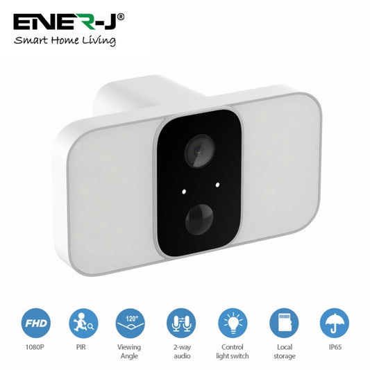 ENER-J Wireless Twin PIR Floodlight Camera with Inbuilt Siren