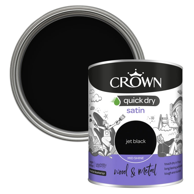 Crown Wood & Metal Quick Dry Satin