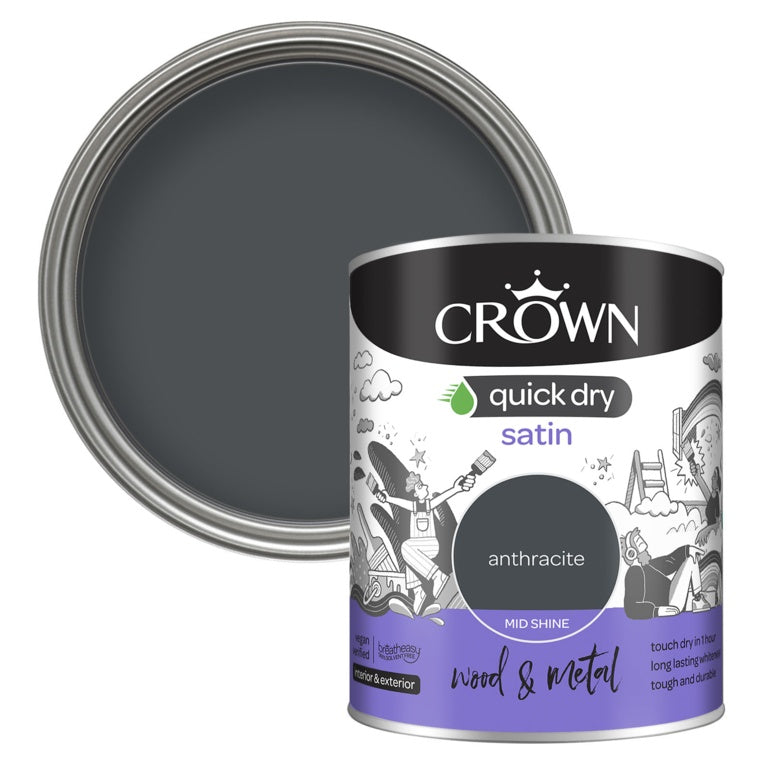 Crown Wood & Metal Quick Dry Satin