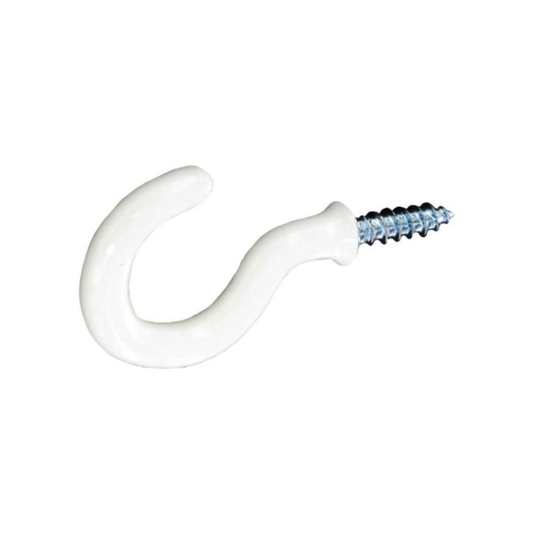 Securit Cup Hooks Plastic Covered White (4)