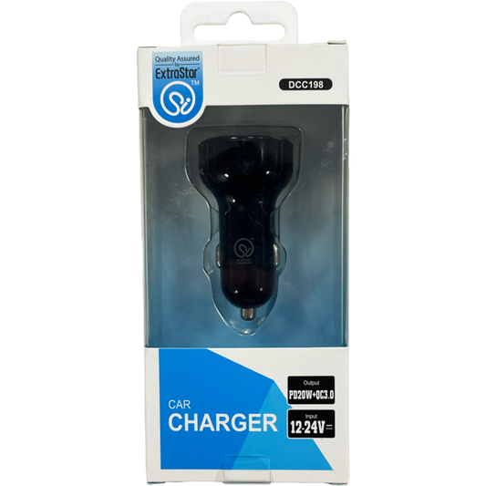 Extrastar Type-C +USB Car Charger PD20w