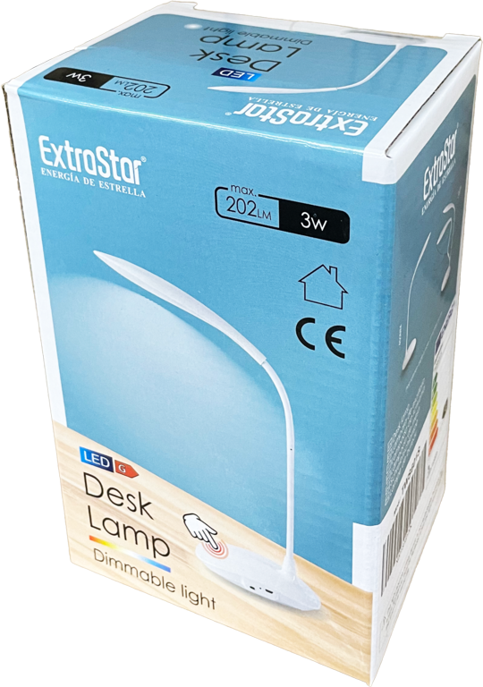 Lampe de bureau rechargeable à intensité variable Extrastar avec USB