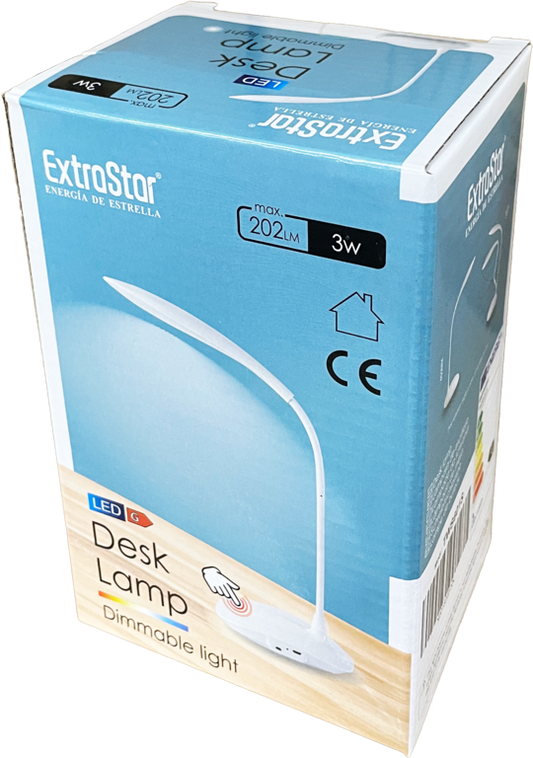 Extrastar Rechargable Dimmable Desk Lamp With Usb