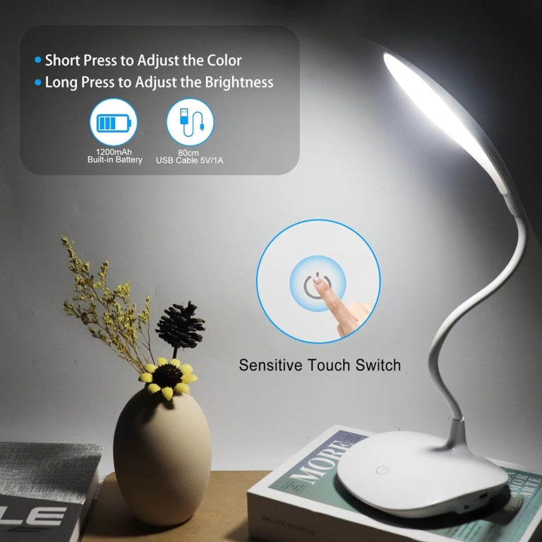 Extrastar Rechargable Dimmable Desk Lamp With Usb