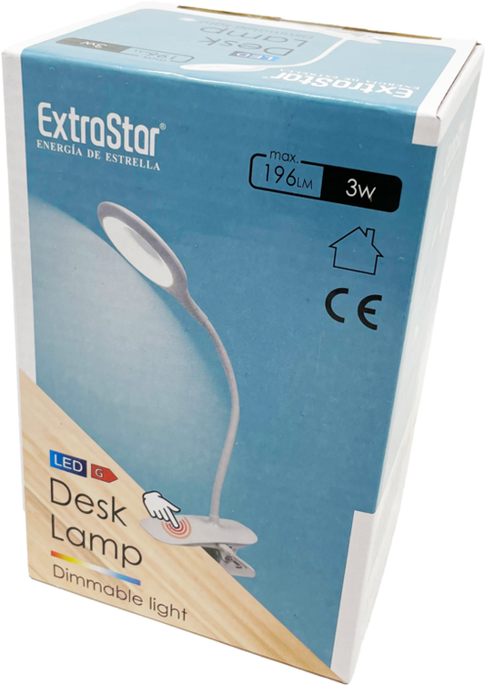 Extrastar Clip On Dimmable Desk Lamp With USB