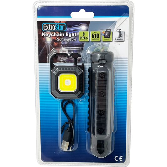 Extrastar LED Rechargeable Keychain With Light